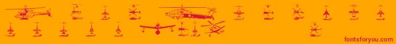 Czcionka Aircraft1 – czerwone czcionki na pomarańczowym tle