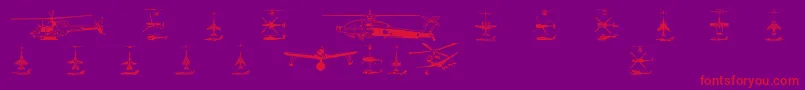 Więcej informacji o czcionce Aircraft1 Czcionka Aircraft1 – czerwone czcionki na fioletowym tle