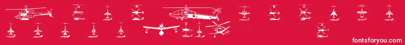 Aircraft1 Font – White Fonts on Red Background