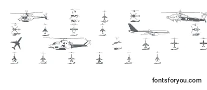 Überblick über die Schriftart Aircraft1