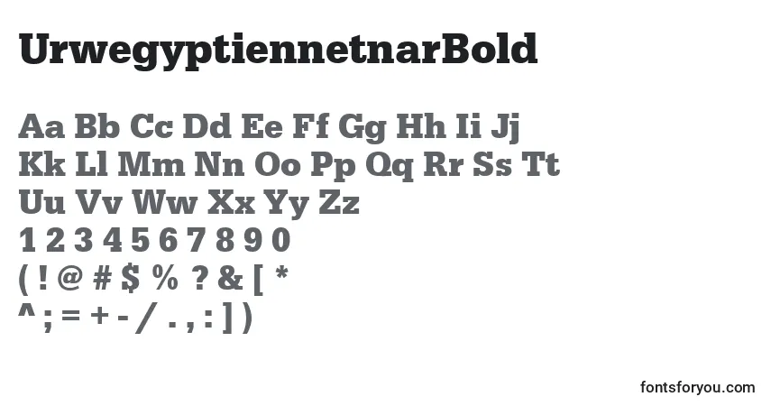 Schriftart UrwegyptiennetnarBold – Alphabet, Zahlen, spezielle Symbole