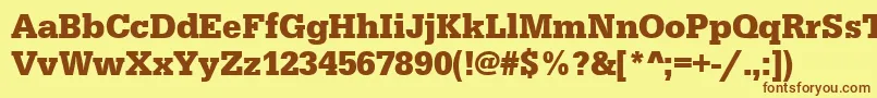 UrwegyptiennetnarBold Font – Brown Fonts on Yellow Background