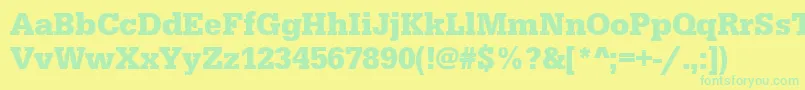 UrwegyptiennetnarBold Font – Green Fonts on Yellow Background
