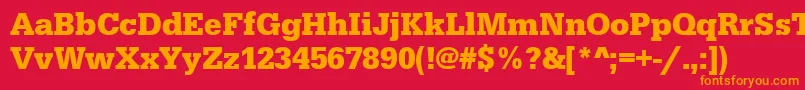 UrwegyptiennetnarBold Font – Orange Fonts on Red Background