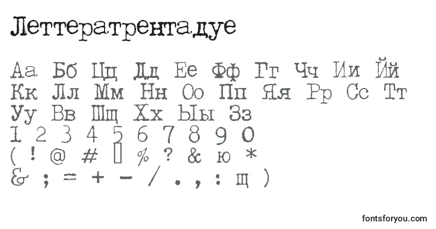 Шрифт Letteratrentadue – алфавит, цифры, специальные символы