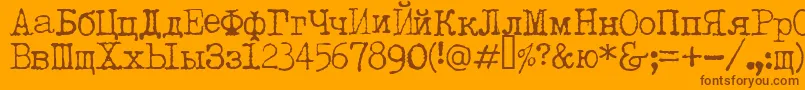 Letteratrentadue-Schriftart – Braune Schriften auf orangefarbenem Hintergrund