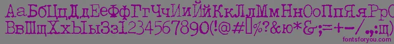 Letteratrentadue Font – Purple Fonts on Gray Background