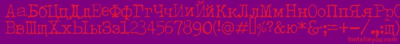 Letteratrentadue Font – Red Fonts on Purple Background