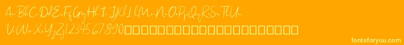 SweetYell-Schriftart – Gelbe Schriften auf orangefarbenem Hintergrund