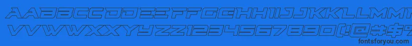 Cyberdyneoutital Font – Black Fonts on Blue Background