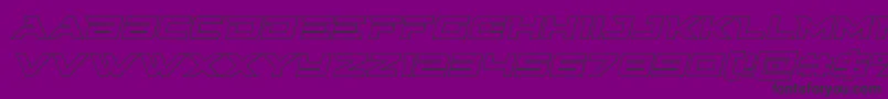 Cyberdyneoutital-fontti – mustat fontit violetilla taustalla