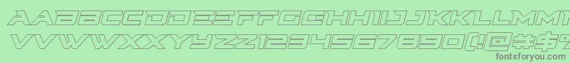 Cyberdyneoutital Font – Gray Fonts on Green Background