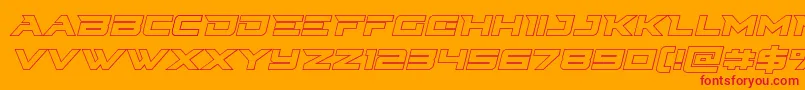 Cyberdyneoutital Font – Red Fonts on Orange Background