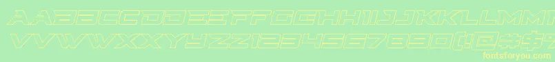 Cyberdyneoutital Font – Yellow Fonts on Green Background