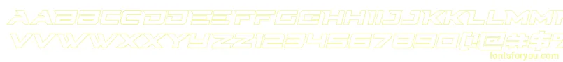 Cyberdyneoutital Font – Yellow Fonts on White Background