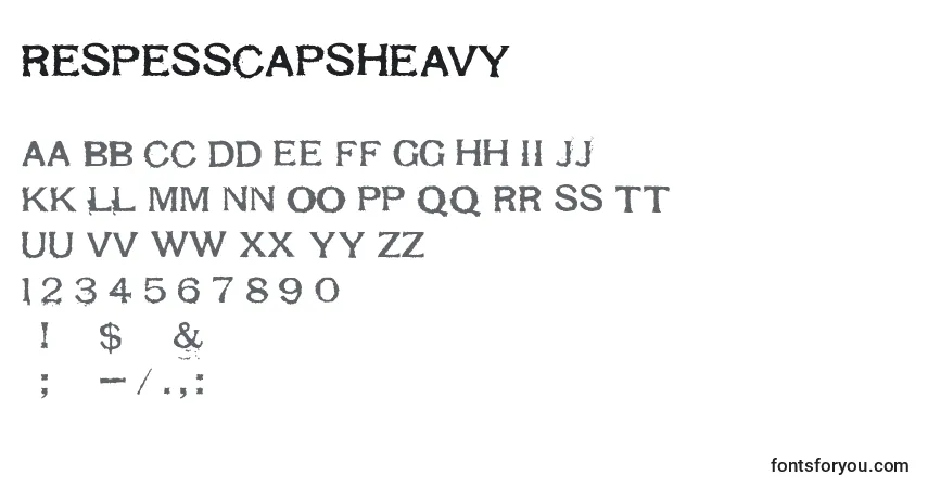 Шрифт RespessCapsHeavy – алфавит, цифры, специальные символы