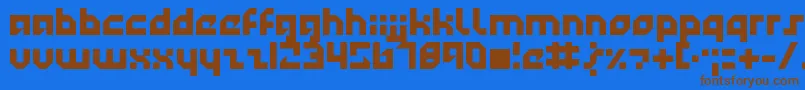 Technotot Font – Brown Fonts on Blue Background