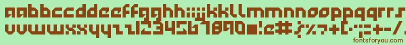 Technotot Font – Brown Fonts on Green Background
