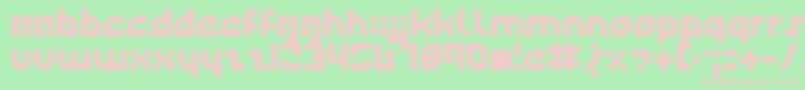 Technotot-Schriftart – Rosa Schriften auf grünem Hintergrund