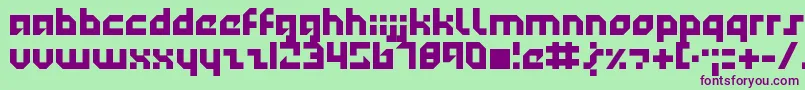 Technotot Font – Purple Fonts on Green Background