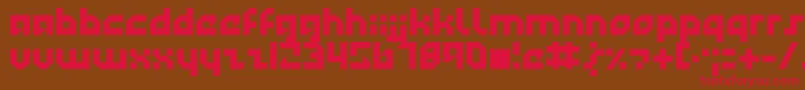 Technotot-Schriftart – Rote Schriften auf braunem Hintergrund