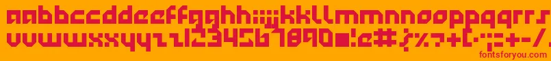 Technotot Font – Red Fonts on Orange Background