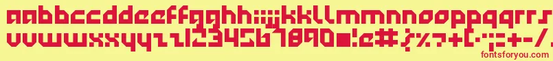 フォントTechnotot – 赤い文字の黄色い背景