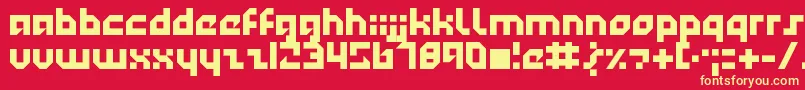 Technotot Font – Yellow Fonts on Red Background
