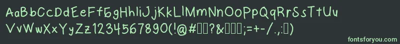 CrispyInside-fontti – vihreät fontit mustalla taustalla