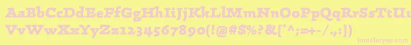 LinotypeConradExtrabold Font – Pink Fonts on Yellow Background