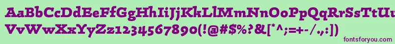 LinotypeConradExtrabold Font – Purple Fonts on Green Background
