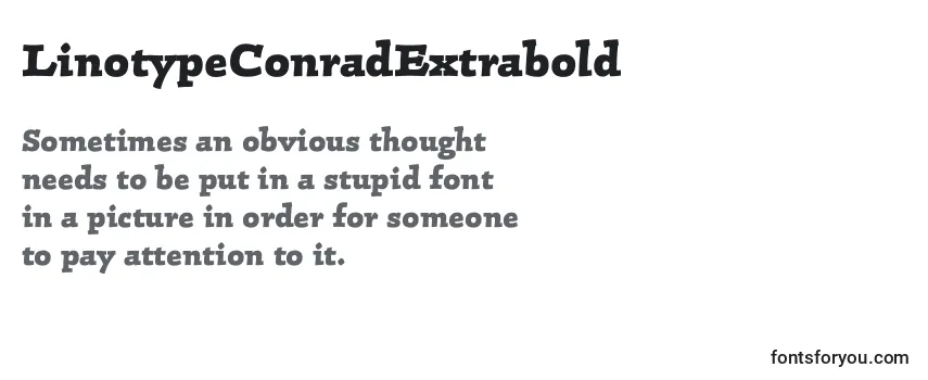 LinotypeConradExtrabold -fontin tarkastelu