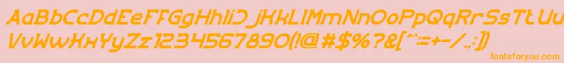 EntranceItalic-Schriftart – Orangefarbene Schriften auf rosa Hintergrund