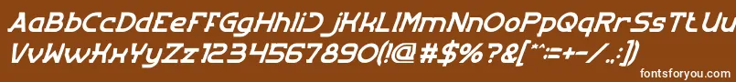 EntranceItalic-fontti – valkoiset fontit ruskealla taustalla