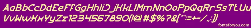 EntranceItalic Font – Yellow Fonts on Purple Background