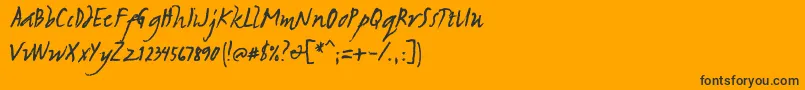 Sulatkokulang-Schriftart – Schwarze Schriften auf orangefarbenem Hintergrund