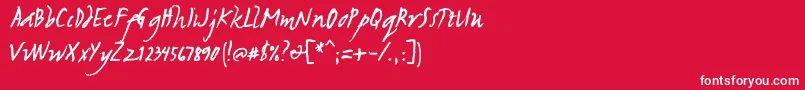 フォントSulatkokulang – 赤い背景に白い文字
