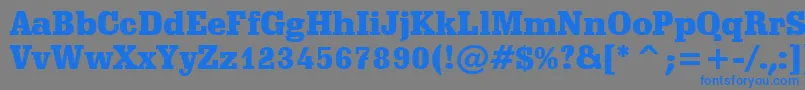 フォントSchadowBlackBt – 灰色の背景に青い文字