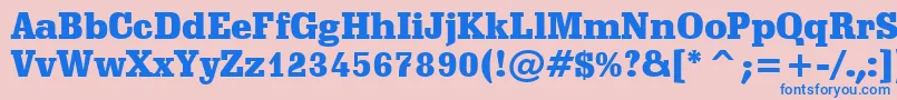 SchadowBlackBt Font – Blue Fonts on Pink Background