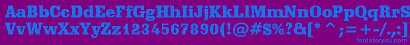 SchadowBlackBt Font – Blue Fonts on Purple Background