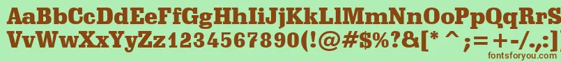 SchadowBlackBt Font – Brown Fonts on Green Background