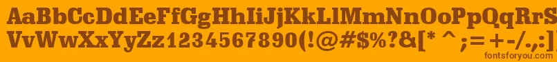 SchadowBlackBt Font – Brown Fonts on Orange Background