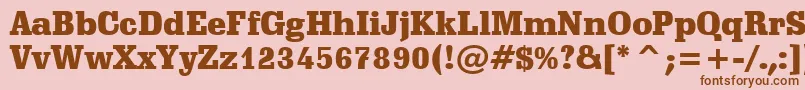 SchadowBlackBt Font – Brown Fonts on Pink Background