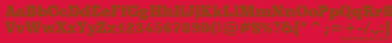 Czcionka SchadowBlackBt – brązowe czcionki na czerwonym tle