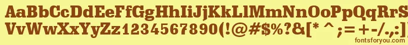 SchadowBlackBt Font – Brown Fonts on Yellow Background