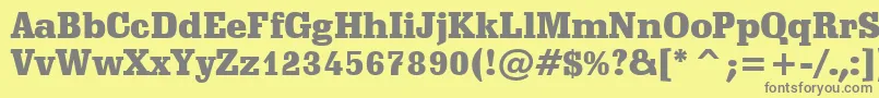 フォントSchadowBlackBt – 黄色の背景に灰色の文字