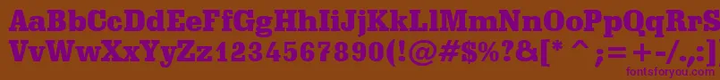 SchadowBlackBt Font – Purple Fonts on Brown Background