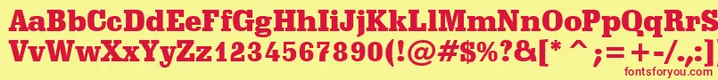 SchadowBlackBt Font – Red Fonts on Yellow Background