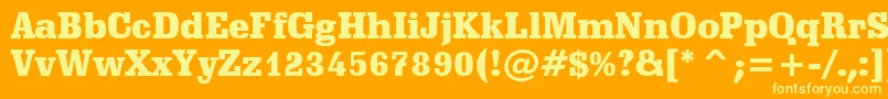 フォントSchadowBlackBt – オレンジの背景に黄色の文字