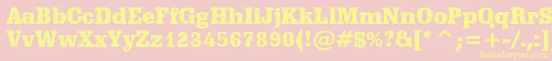 SchadowBlackBt Font – Yellow Fonts on Pink Background